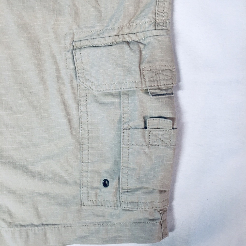 Mens Size 48 Cargo Trail Shorts Tan Cotton 9 Inch Inseam Hiking Outdoor NEW - Picture 2 of 11
